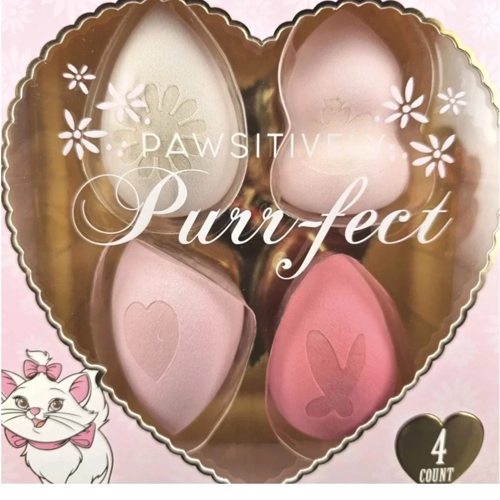 Disney Aristocats Marie Makeup Sponge Set 4 Count Blending Beauty Sponge Purr-fe